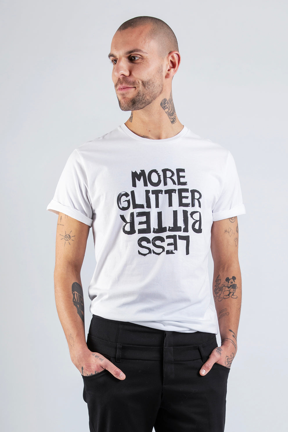 MORE GLITTER LESS BITTER - Statement T-Shirt - Männer