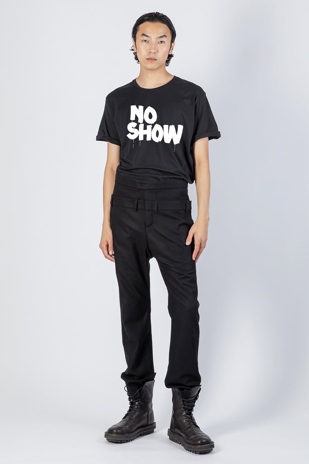 NO SHOW Black/White - Statement T-shirt - Men